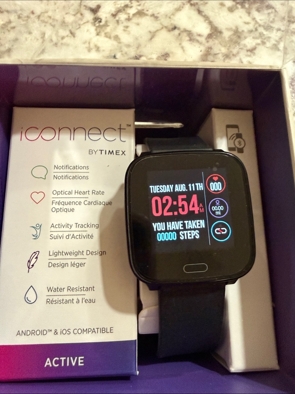 Timex Connect Active Black Smartwatch with Black Strap